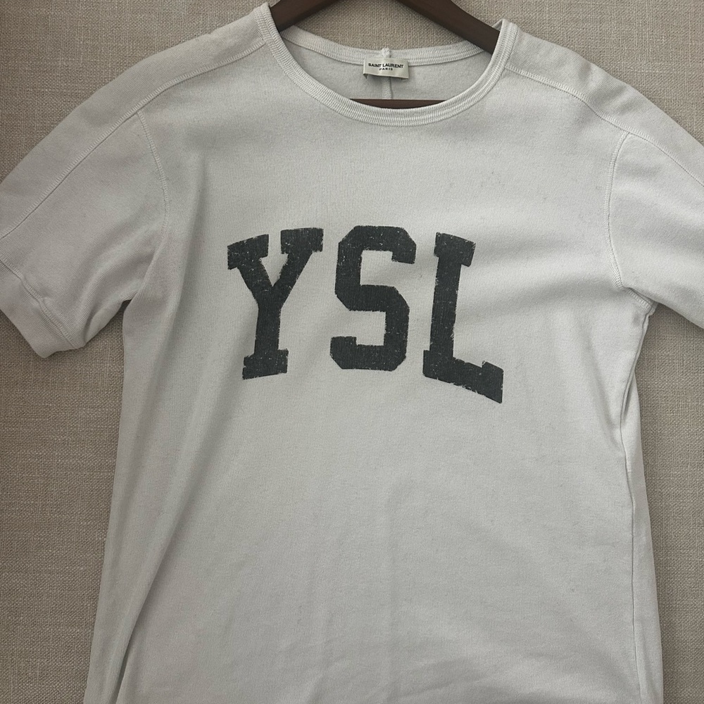YSL White T-Shirt with Black Logo